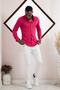 Slimfit Lycra Collar Buttoned Cotton Summer Long Sleeve Men's Shirt - 6