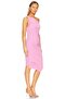 Women's Pink Ruched Midi Dress - 3