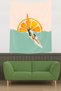 Girl Dying in the Sea Stain Resistant Fabric Wall Cover Wall Tapestry Tapestry - 2
