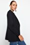 Black Fitted Lined Woven Blazer Jacket TWOAW24BC00047 - 3
