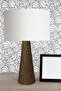 Wooden Conical Body Design Lampshade Fabric Headboard Cream