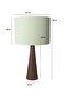 Wooden Conical Body Design Lampshade Fabric Headboard Cream - 4