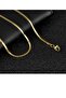 Stainless Steel Italian Crush Thin Chain Unisex Necklace Gold 1 Mm 40 5 Cm With Heart - 3