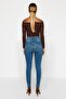 Blue High Waist Stretchy Skinny Jeans Twoaw21Je0517 - 5