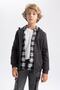 Boy's Anthracite Thick School Cardigan with Hood X7382A623Au - 3