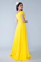Boat Neck Double-Breasted Low Shoulder Woven Drapey Fabric Maxi-Length Special Occasion & Graduation & Evening Dress - 5