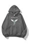 Plus Size Anthracite Praise God Printed 3 thread Oversize Hooded Sweatshirt - Hoodie - 3