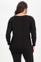Women's Black Glitter Detailed Plus Size Long Sleeve Blouse - 6