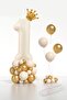 Cream Number Balloon King Crowned Number Foil Balloon Set
