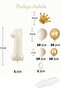 Cream Number Balloon King Crowned Number Foil Balloon Set - 2