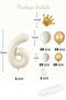 Cream Number Balloon King Crowned Number Foil Balloon Set - 2