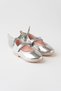 Papillon Girl's Strappy Patent Leather Shoes with Butterflies on the Back (silver) - 2