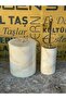Honey Marble Trash Can and Brush Holder Set of 2 - 6