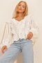 Ecru Scallop Embroidered Woven Blouse Alc-X10736