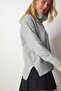 Women's Gray Turtleneck Sweater MX00128 - 3