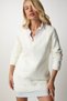 Woman's Bone V-Neck Loose Knit Sweater ub00121 - 2