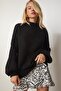 Woman's Black Stand Collar Basic Knit Sweater MX00127 - 2
