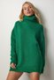 Women's Green Turtleneck Long Knitwear Sweater MX00107 - 4