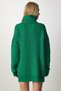 Women's Green Turtleneck Long Knitwear Sweater MX00107 - 5