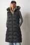 Women's Black Hooded Long Puffer Vest DD01246 - 6
