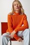 Women's Orange Off The Shoulders Knitwear Sweatshirt MX00118