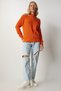 Women's Orange Off The Shoulders Knitwear Sweatshirt MX00118 - 3