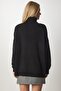 Women's Black Turtleneck Oversize Knitwear Sweater BV00084 - 6