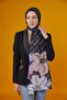LOTUS PATTERNED SHAL - BLACK