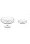 Handmade Glass Footed and Footless Linea Presentation Bowl 20X6 Cm and 17X14.5 Cm