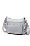 Women's Messenger Bag Crinkle Fabric 1115 Gray - 3