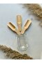 Set of 3 minimal spice spoons raw wooden decorative spice spoons