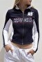 Hype Girl Printed Zippered Black Cropped