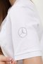 Women's Polo Neck T-Shirt with Mercedes Logo 100% Cotton White - 3