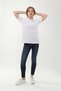 Women's Polo Neck T-Shirt with Mercedes Logo 100% Cotton White - 4