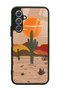 Glossy Phone Case for Samsung A54 Retro Cactus Sun Design