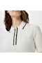 Women Flare Fit Short Sleeve Polo Collar White Dress - 5