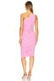 Women's Pink Ruched Midi Dress - 2