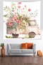 Flower Pattern Car Stain Resistant Fabric Wall Cover Wall Carpet Tapestry - 3