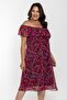 Madonna Collar A Form Chiffon Dress Fuchsia
