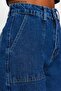Lacivert Cep Detaylı Yüksek Bel Wide Leg Jeans TWOAW22JE0595 - 8