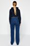 Lacivert Cep Detaylı Yüksek Bel Wide Leg Jeans TWOAW22JE0595 - 9