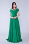 Boat Neck Double-Breasted Low Shoulder Woven Drapey Fabric Maxi-Length Special Occasion & Graduation & Evening Dress