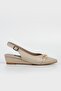 WOMEN'S BEIGE GENUINE LEATHER NUMBER 35-41-42 CHAINED PADDED HEEL SHOES