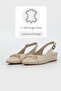 WOMEN'S BEIGE GENUINE LEATHER NUMBER 35-41-42 CHAINED PADDED HEEL SHOES - 3