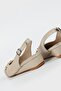 WOMEN'S BEIGE GENUINE LEATHER NUMBER 35-41-42 CHAINED PADDED HEEL SHOES - 4
