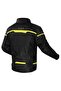 Riva Black Neon Yellow Mesh Biker Jacket (Black Red) - 2