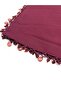 Cotton Drop Pearl Beaded Scarf High Quality Burgundy Writing 100x100cm - 4