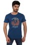 MEN'S CAZADOR 100% COTTON PRINTED BICYCLE COLLAR T-SHIRT 4074 INDIGO