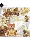 BEAR GIRAFFE THEMED FOIL BALLON, CREAM 4 YEARS OLD BIRTHDAY PARTY SET BALLON SET