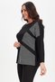Women's Black Glitter Detailed Plus Size Long Sleeve Blouse - 5